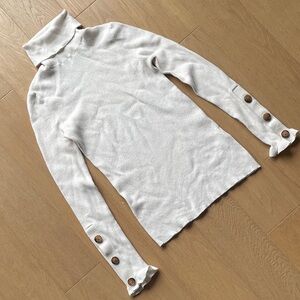 Chloe Turtleneck Sweater with Button Accents